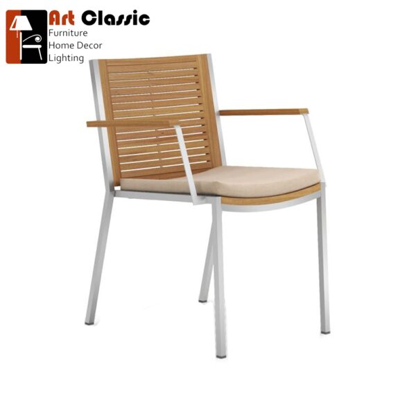Eslo Stacking Arm Chair Teak Garden Furniture